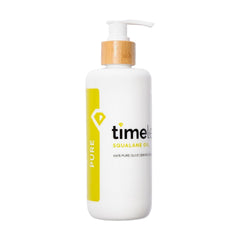 Timeless Skin Care Squalane Oil bottle shown for deep hydration without fragrance