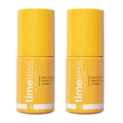 Timeless Skin Care vitamin C serum 2-pack bottles for daily brightening.