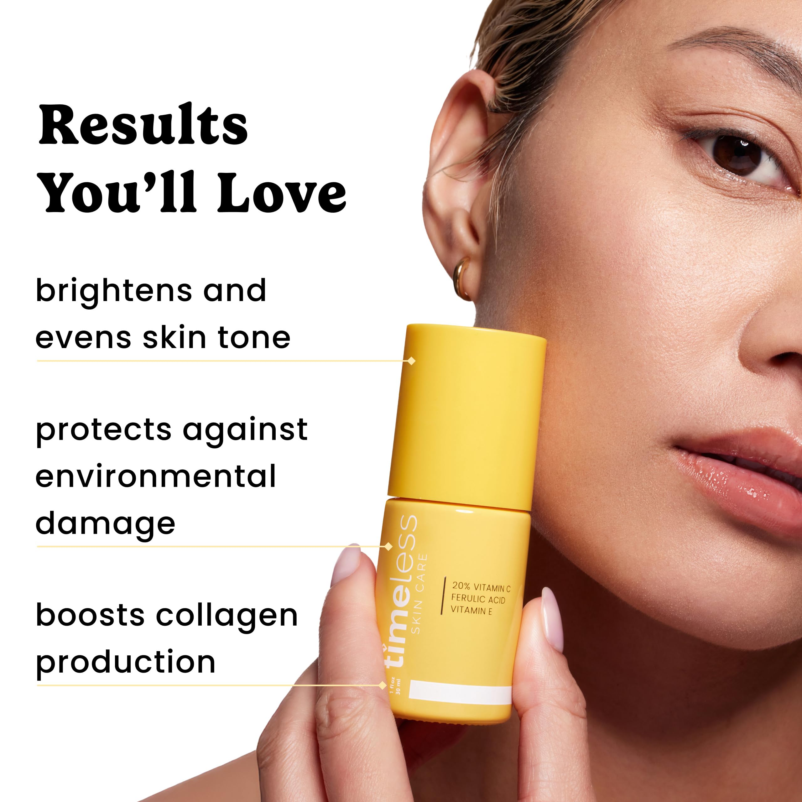 Timeless Skin Care Vitamin C Serum on clean face during morning routine