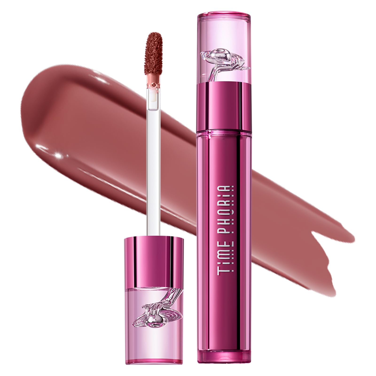 TIMEPHORIA Altera 012 Hush muestra labio con brillo que se difumina a mate suave.