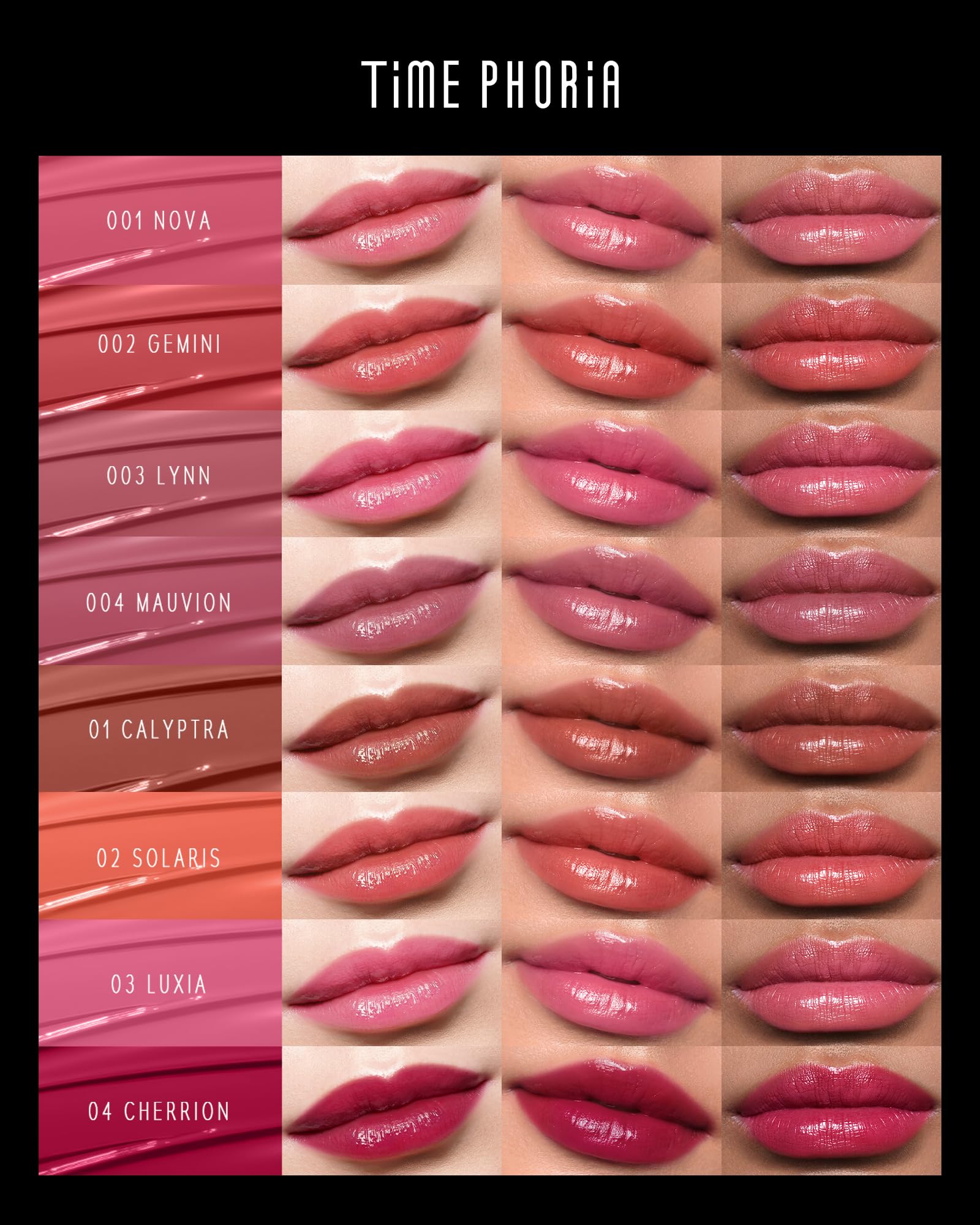 TIMEPHORIA Stellar Dust Lip Stain Cherrion acabado brillante y translúcido