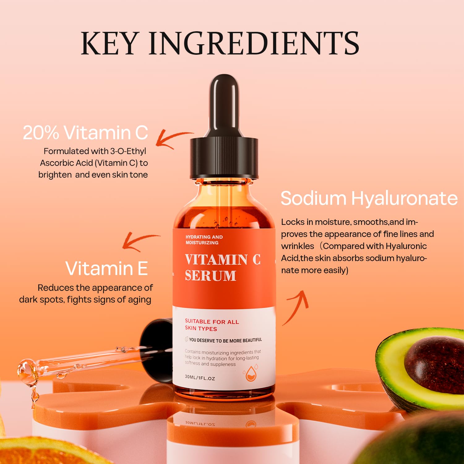 Tinclen Serum Vitamina C: gotero para dosificar hidratación suave