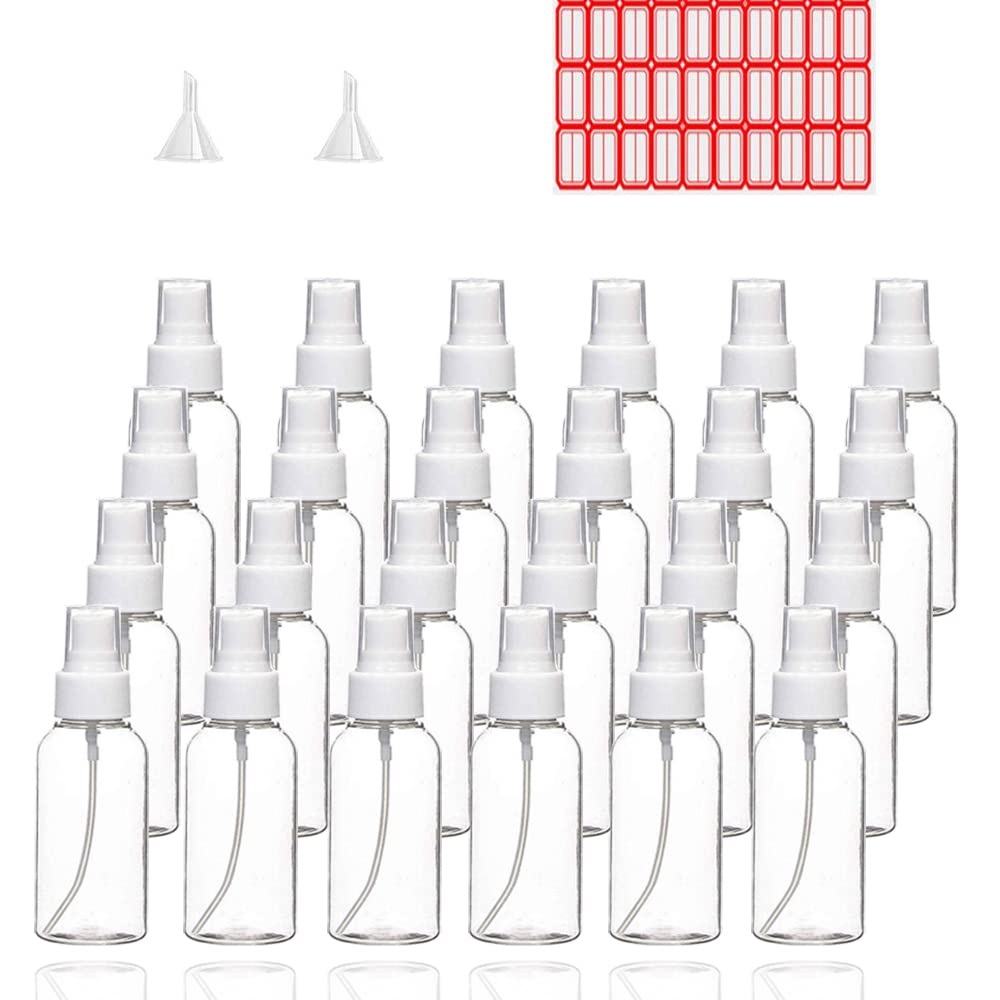TINFO 24-pack clear 50ml spray bottles ideal for travel and refilling