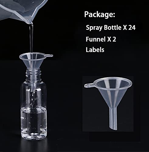 TINFO 50ml bottles with funnels and labels for easy refilling