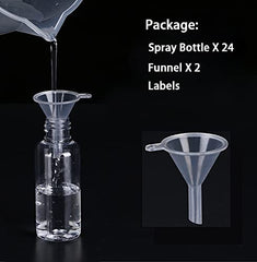 TINFO 50ml bottles with funnels and labels for easy refilling