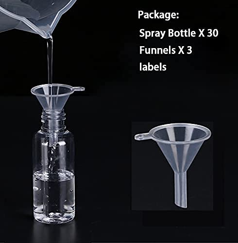 TINFO 30ml bottles with label and funnel for easy organization.