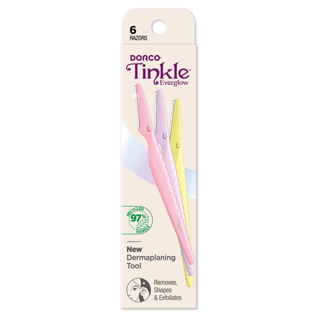 Tinkle Everglow multi-use razor supports dermaplaning, hair removal, and brow shaping.