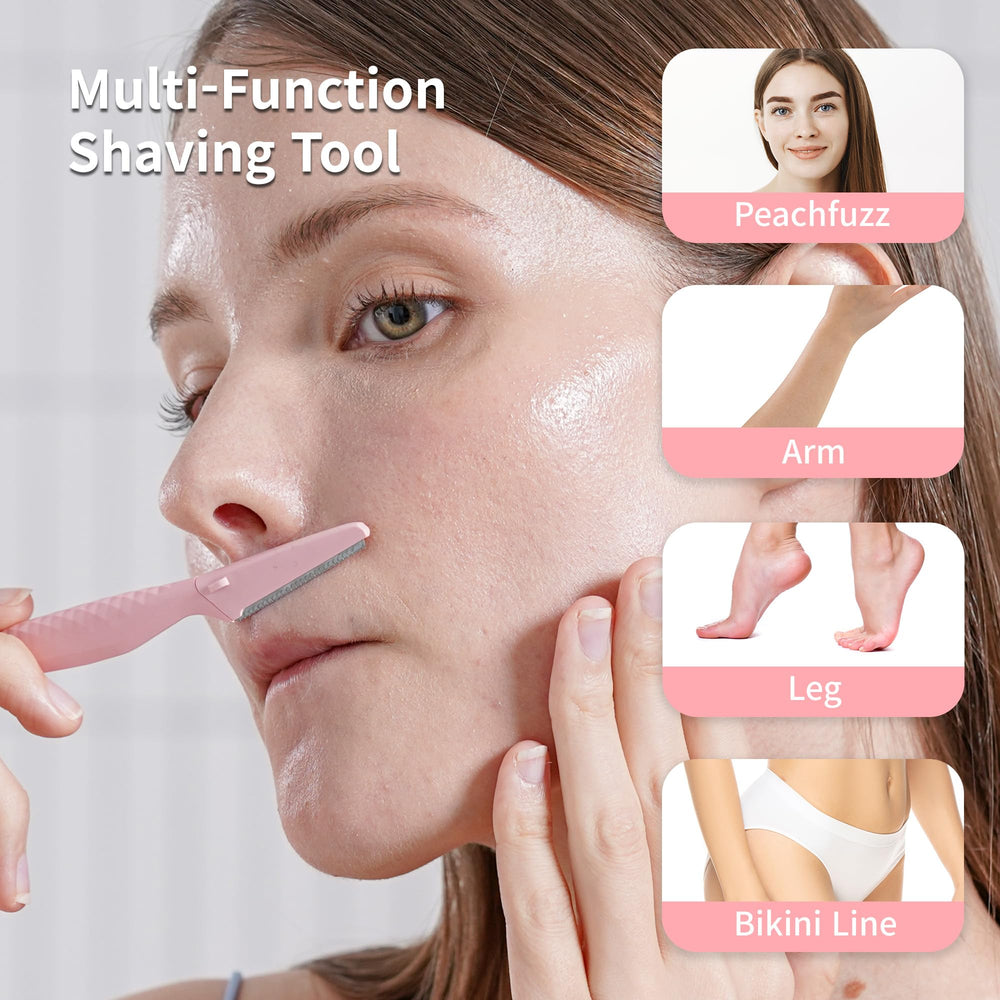 Tinkle Everglow peach fuzz removal on upper lip for a smoother makeup base.