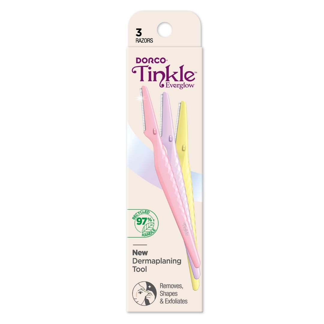 Tinkle Everglow peach fuzz remover helps create a smoother base before makeup