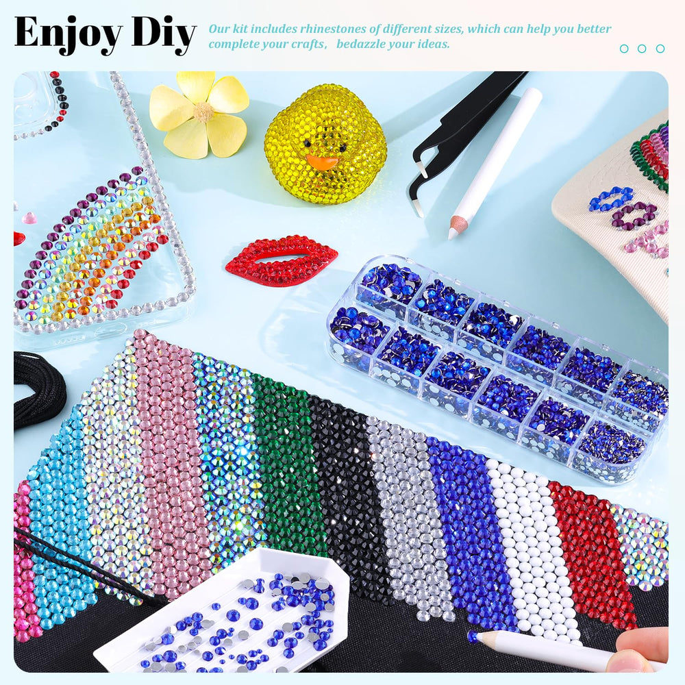 TINKRSTUFF 12-grid rhinestones in varied sizes support versatile project ideas