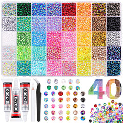 TINKRSTUFF 4mm resin rhinestones in mixed colors for bedazzling crafts and diamond art projects.