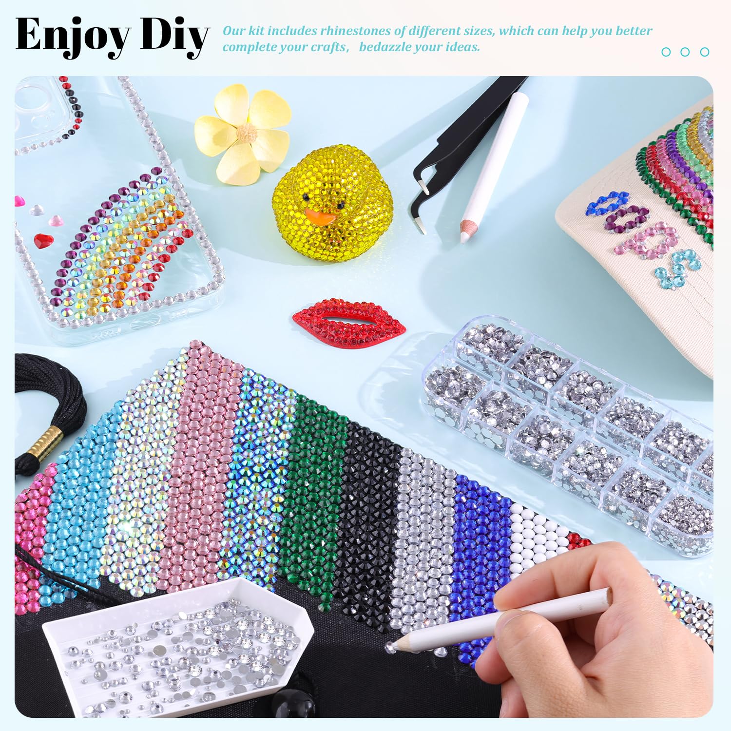 TINKRSTUFF versatile crystals for clothing, accessories, tumblers, cards, and décor accents