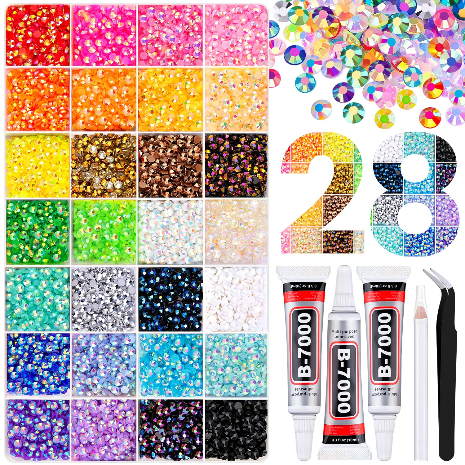 TINKRSTUFF brillantes de resina 4mm mixtos para manualidades deslumbrantes.