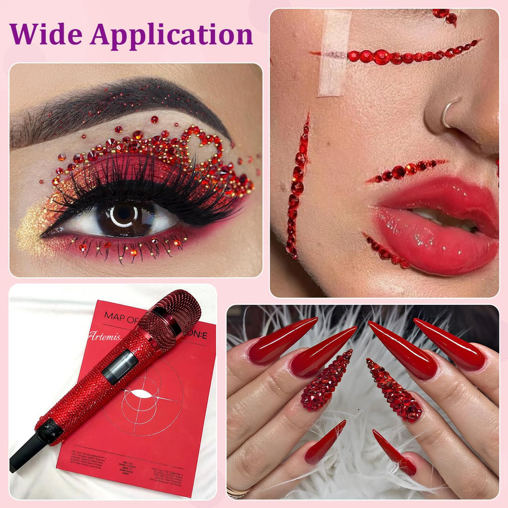 TINKRSTUFF brillos de resina rojos ideales para decorar ropa y accesorios