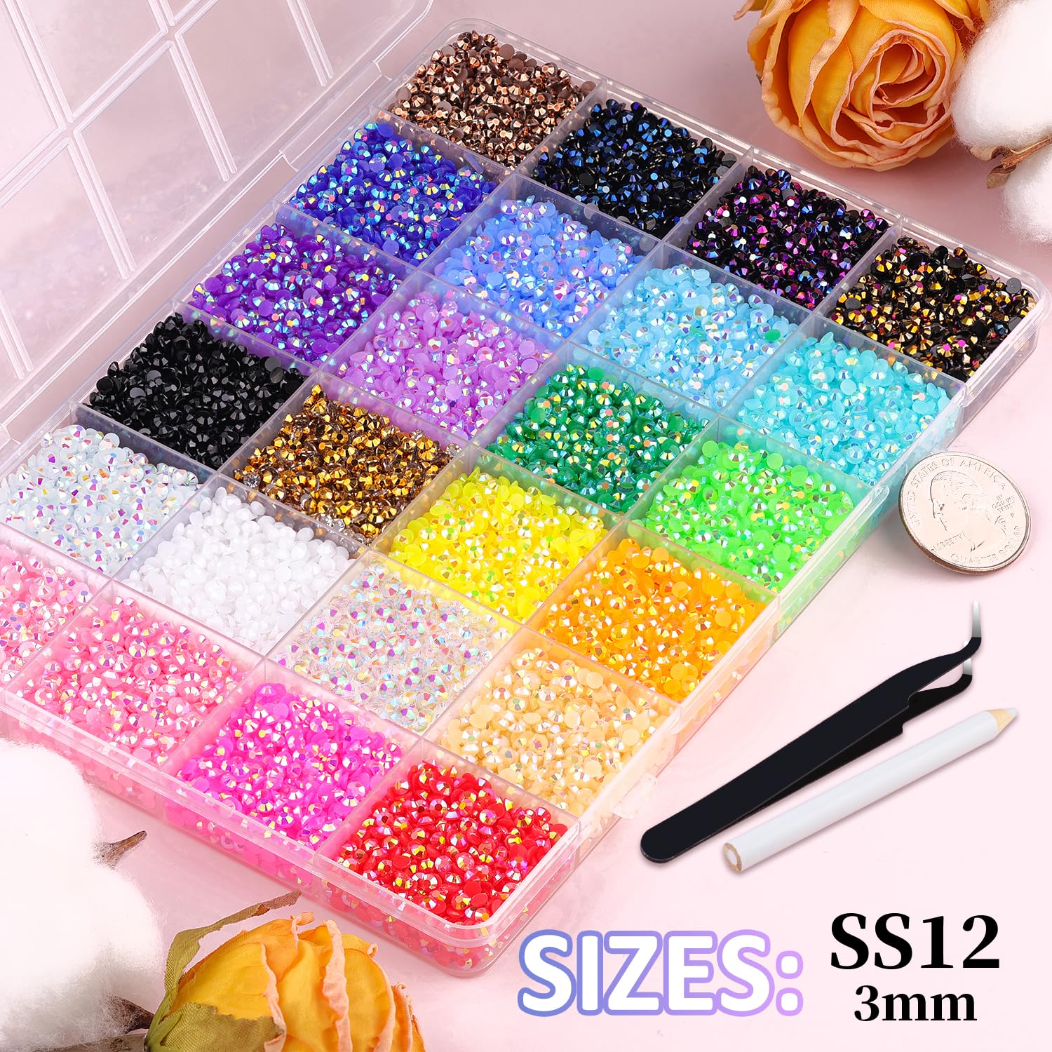 TINKRSTUFF gemas iridiscentes 3mm con brillo duradero para manualidades