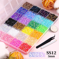 TINKRSTUFF gemas iridiscentes 3mm con brillo duradero para manualidades