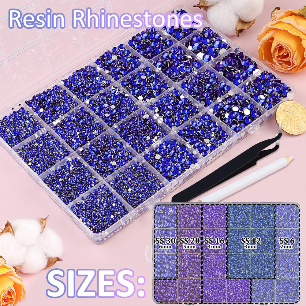 TINKRSTUFF Cristales de resina azul real facetados para brillar en proyectos de artesanía.