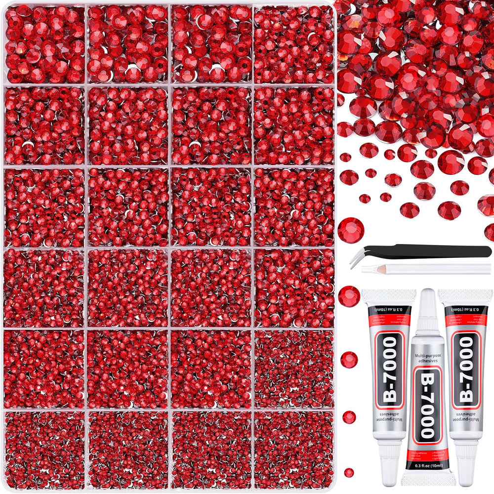 TINKRSTUFF cristales de resina rojos con fondo plano para manualidades brillantes