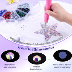 TINKRSTUFF Crystal AB glass rhinestones 2-5mm, mixed sizes for versatile designs.