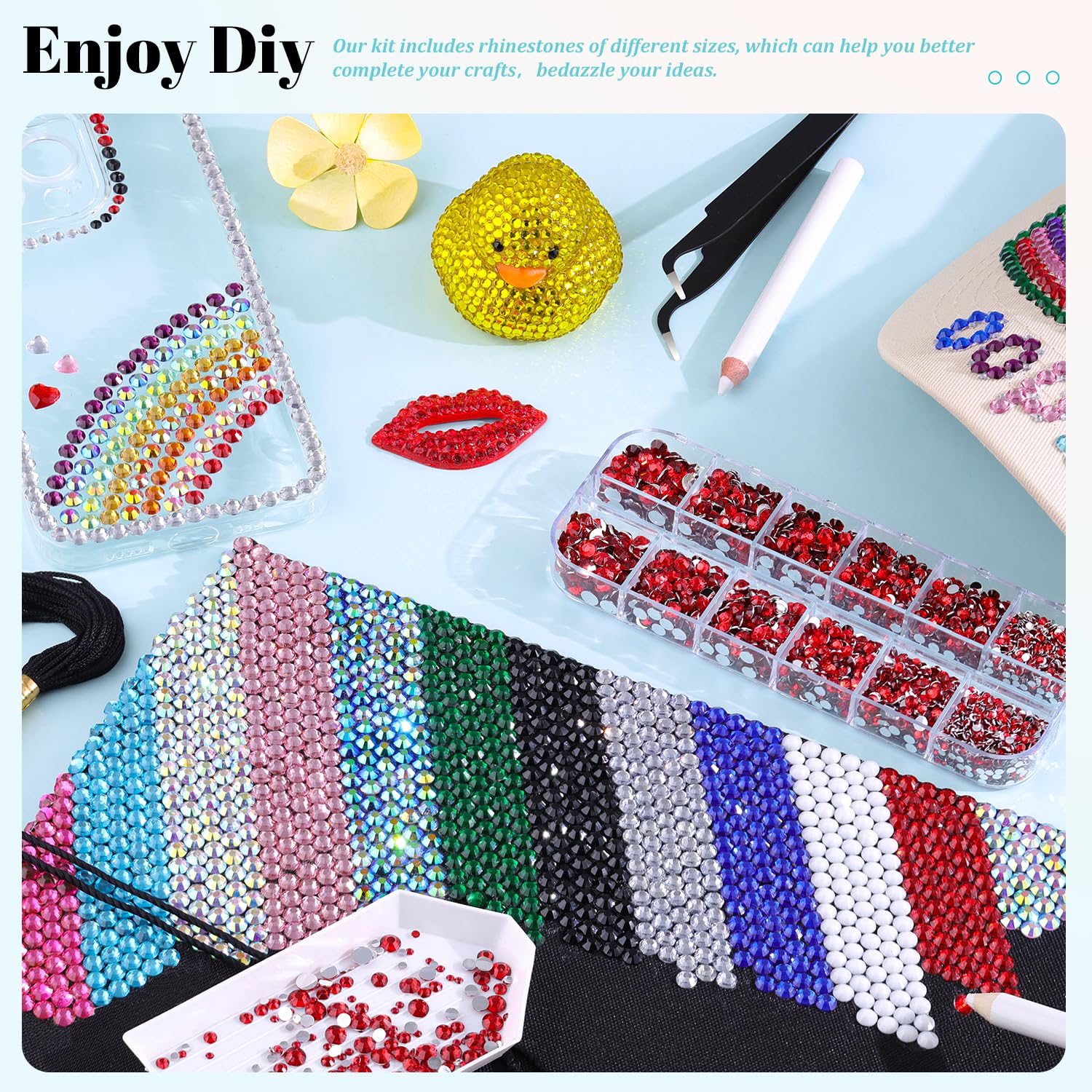 TINKRSTUFF resin crystals ideal for shoes, tumblers, phone cases, and more