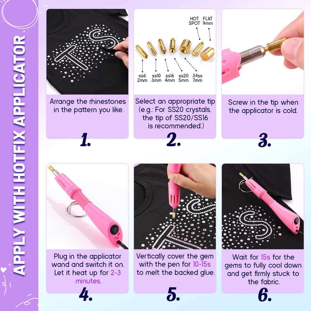 TINKRSTUFF hotfix rhinestones application demo for fabric and accessories.