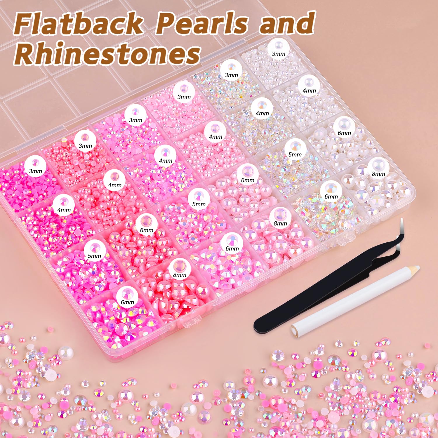 TINKRSTUFF media perla 3mm para detalles sutiles en uñas y manualidades