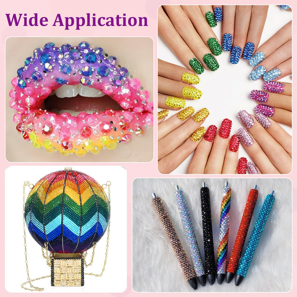 TINKRSTUFF nail art with bedazzled design using resin gems.