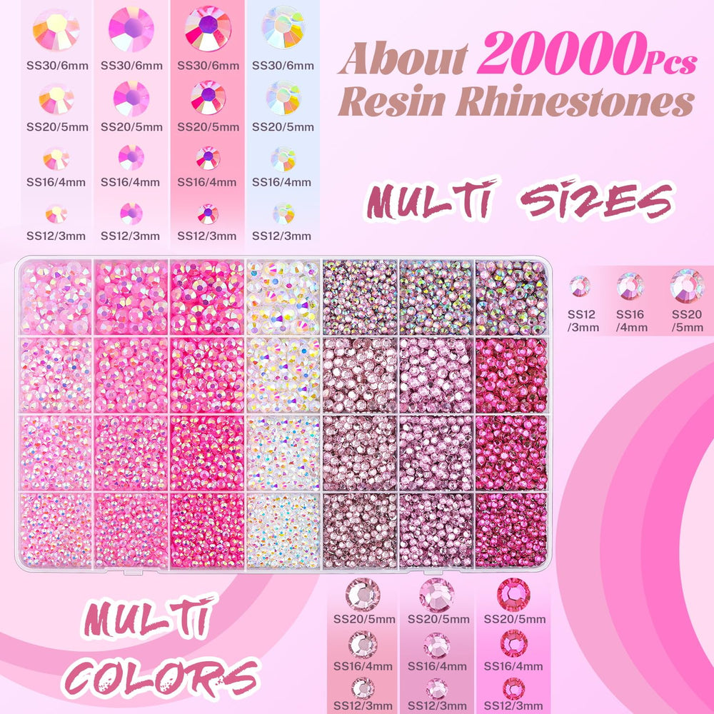 Piedras resina rosadas de TINKRSTUFF 3-6 mm para decoración duradera.