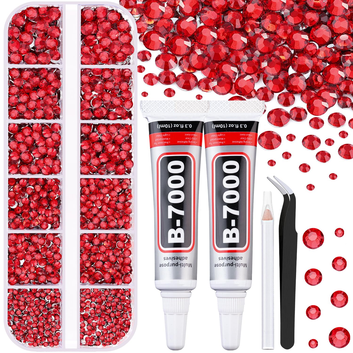 TINKRSTUFF resin red rhinestones kit ready for sparkling DIY crafts