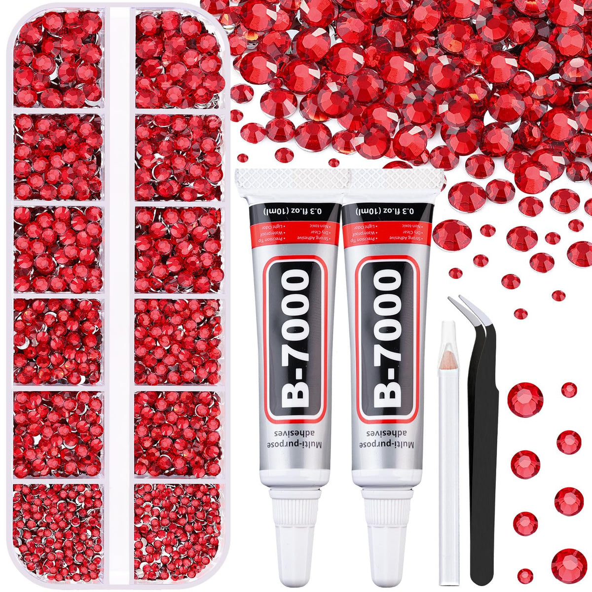 TINKRSTUFF resin red rhinestones kit ready for sparkling DIY crafts