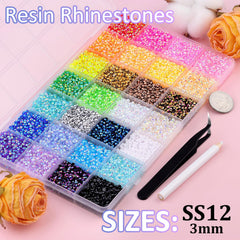 TINKRSTUFF resin rhinestones closeup shows vibrant color options for dazzling designs.