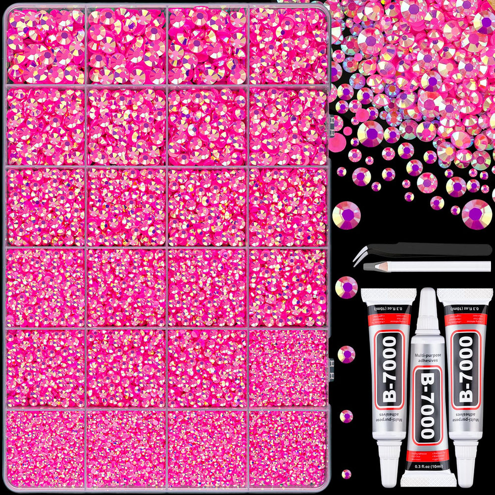 Piedras de resina Jelly hot pink AB de TINKRSTUFF para decoración de bricolaje con brillo duradero.