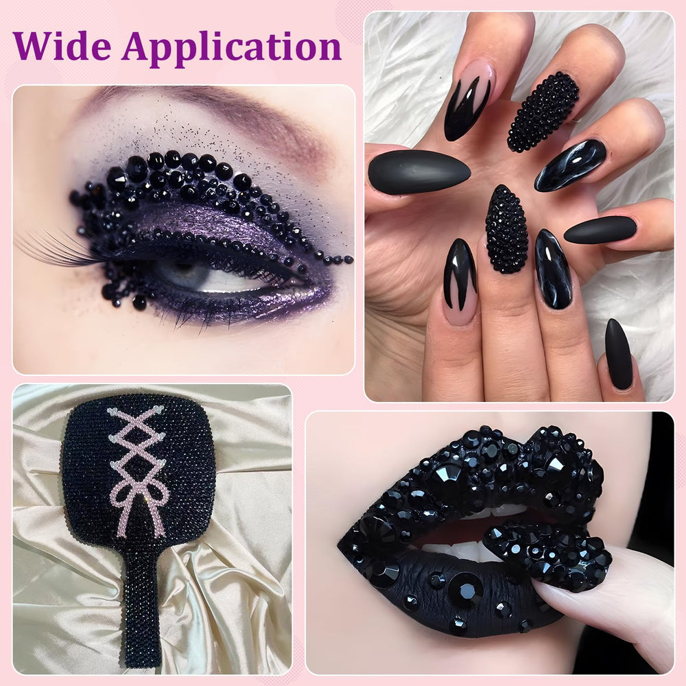 Resinas negras facetadas TINKRSTUFF brillan con acabado elegante en proyectos caseros.