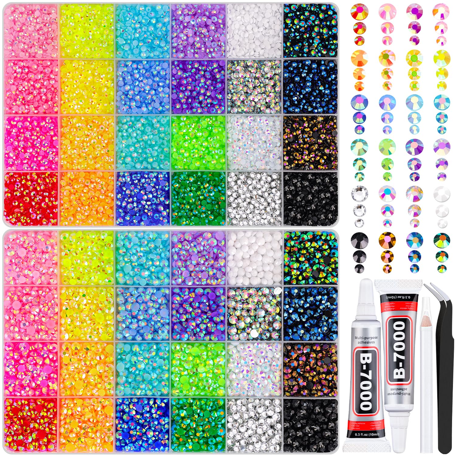 TINKRSTUFF rhinestones 3mm-4mm-5mm mixed colors sparkle in crafts.