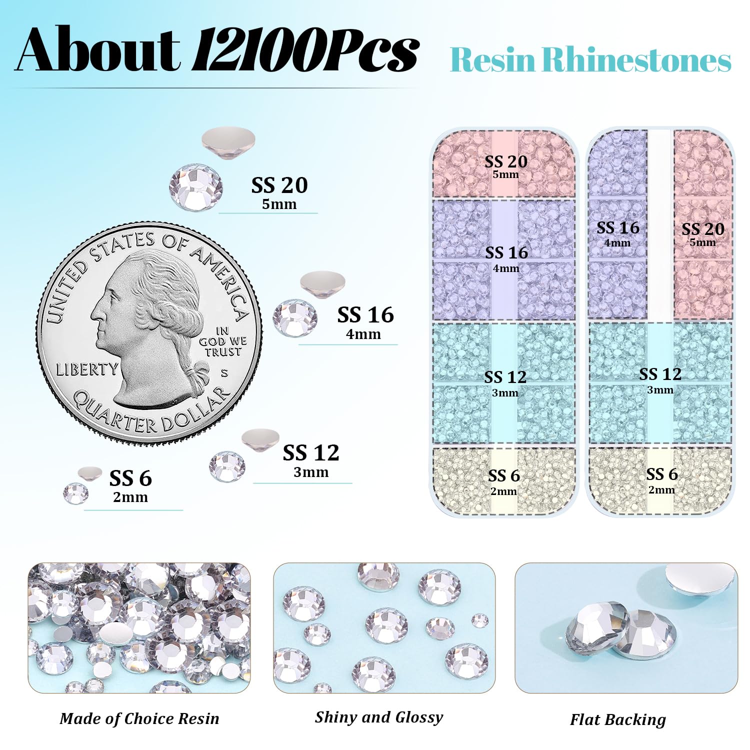 TINKRSTUFF flatback crystals in different sizes for customizable craft accents.