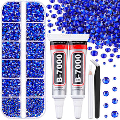 TINKRSTUFF royal blue rhinestones kit box with tools for DIY embellishments