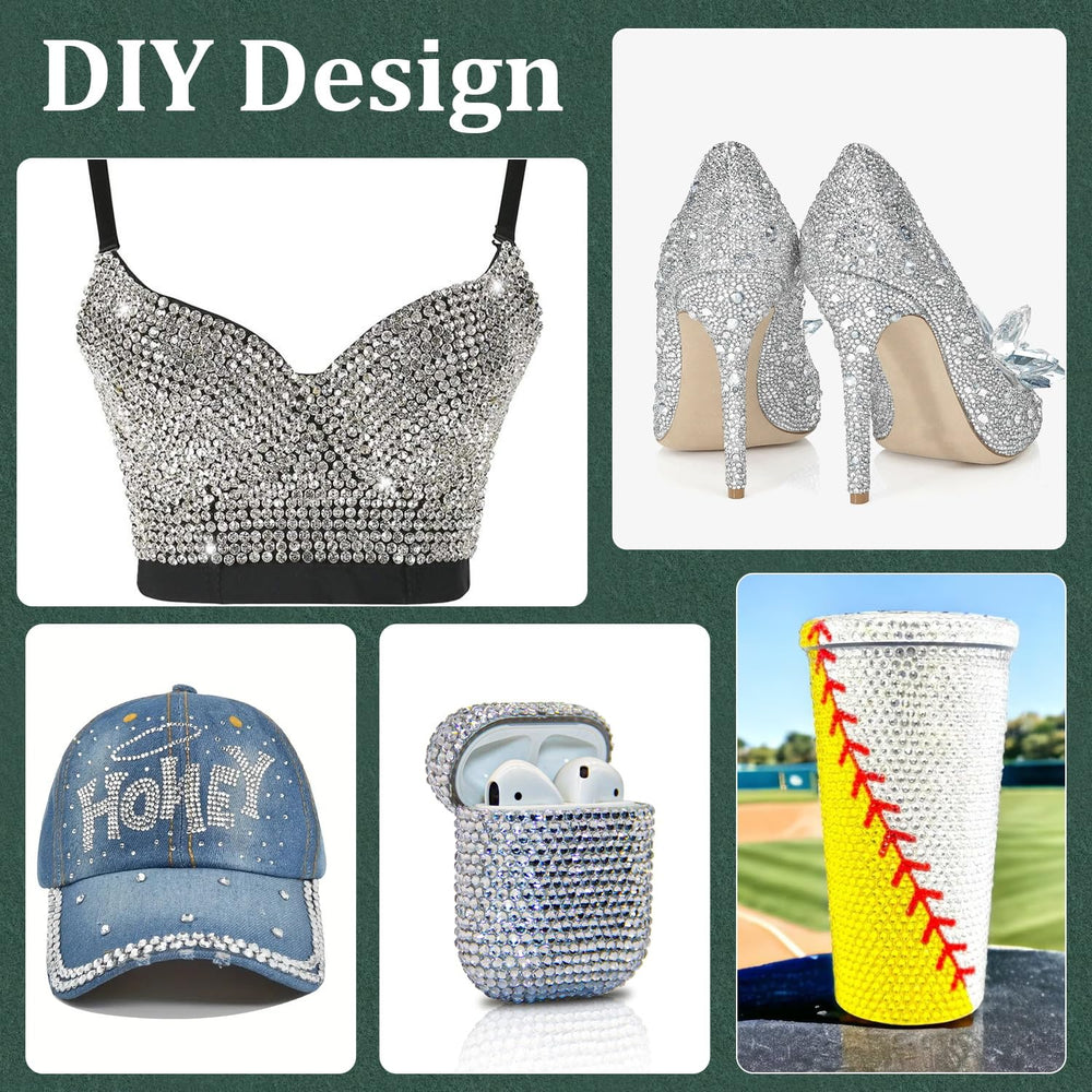 TINKRSTUFF shoes bags clothing embellishment with sparkling rhinestones