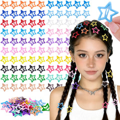 TINKRSTUFF star hair clip set, 100pc, colorful for secure styling.