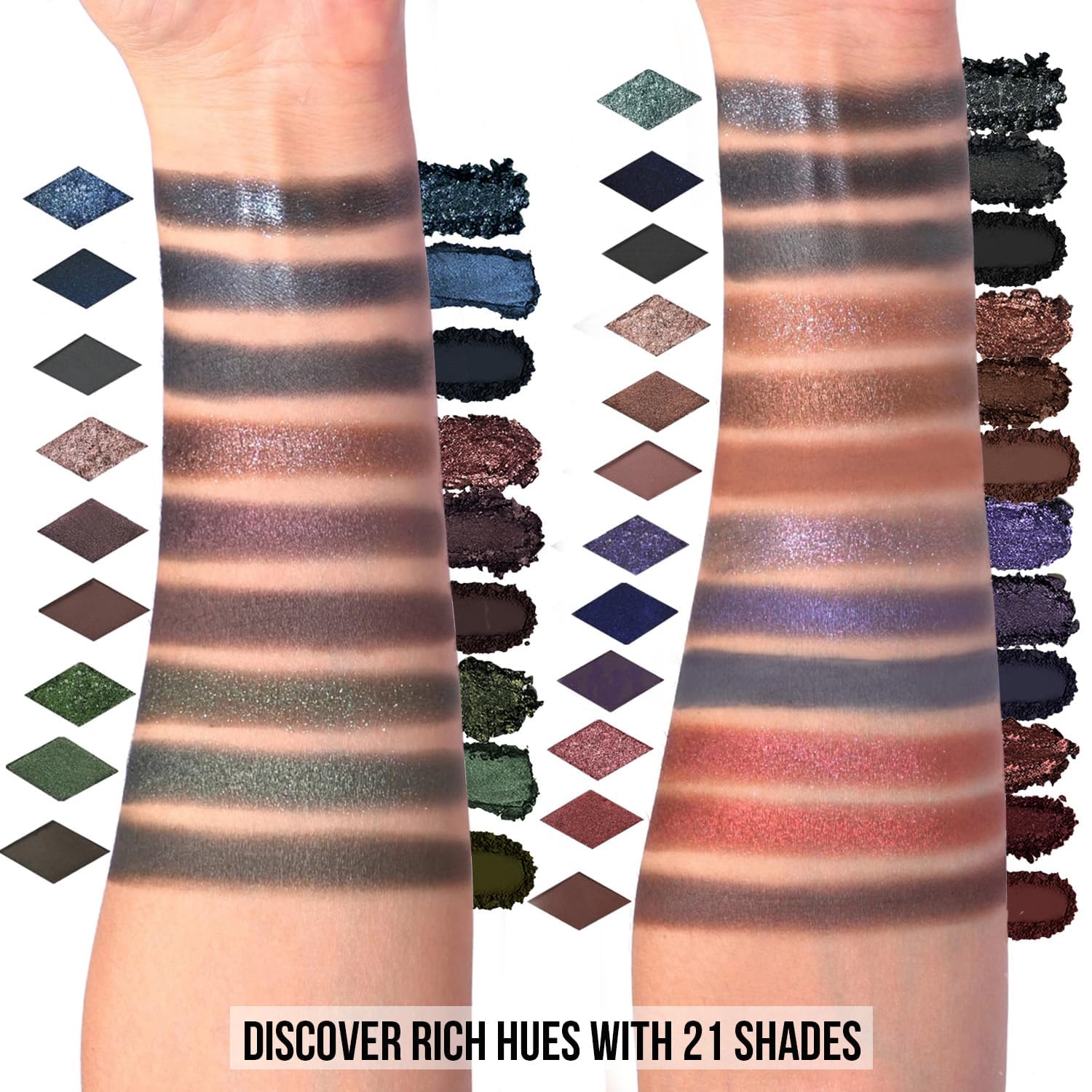 Tintark Paleta sombras negras brillos suaves para luces sutiles