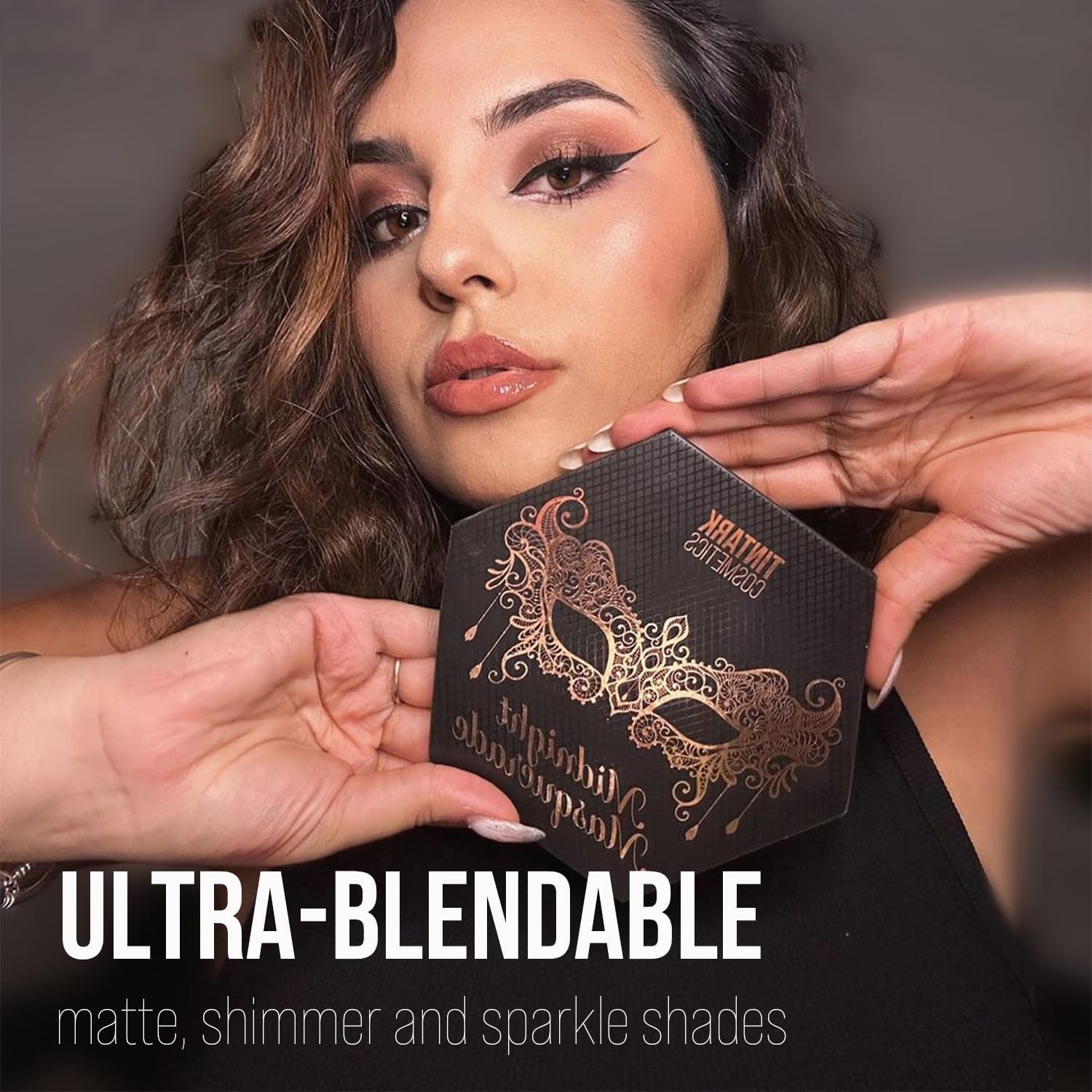 Tintark Paleta sombras negras metalizadas intensas para efecto dramático