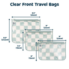Large pouch in Sage Checkers set, ideal for diapers on the go.