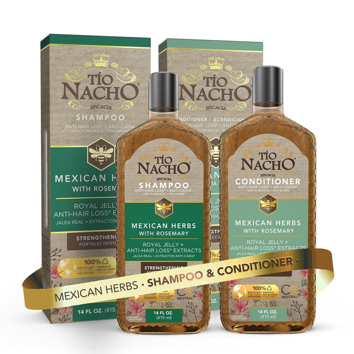 Tío Nacho champú hierbas mexicana: anti-caída para fortalecer el cabello