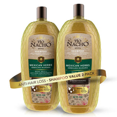 Tio Nacho shampoo bottle featuring rosemary and royal jelly for nourished scalp.