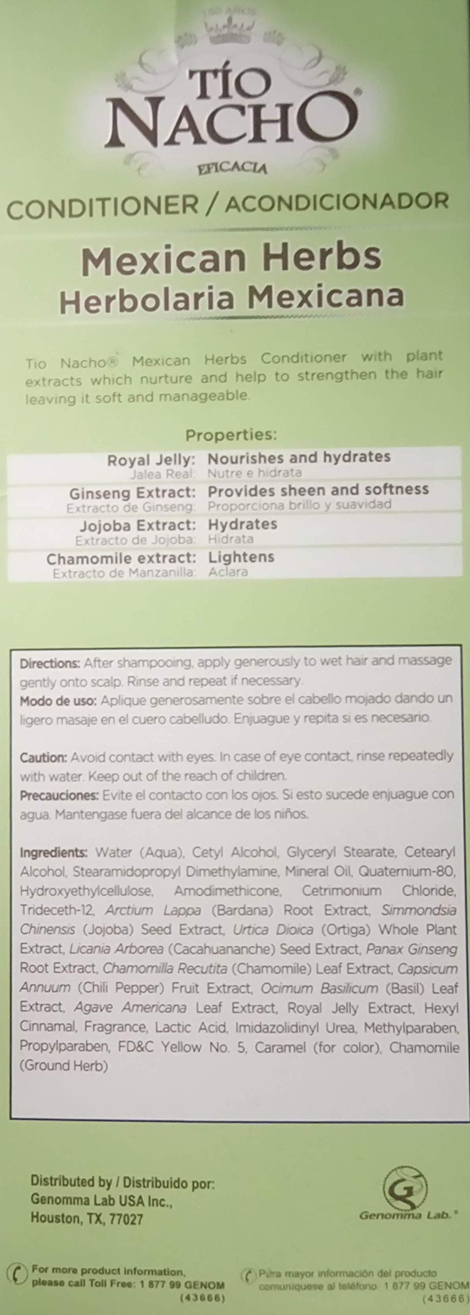 Tio Nacho Royal Jelly Rosemary Extract ingredients close-up showing nourishing botanicals