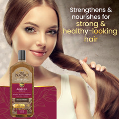 Tío Nacho Shampoo ginseng con Aloe vera, romero y jojoba para textura revitalizada.