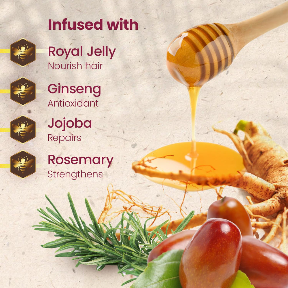 Tío Nacho Shampoo, raíz de ginseng visible para cuidado nutritivo.