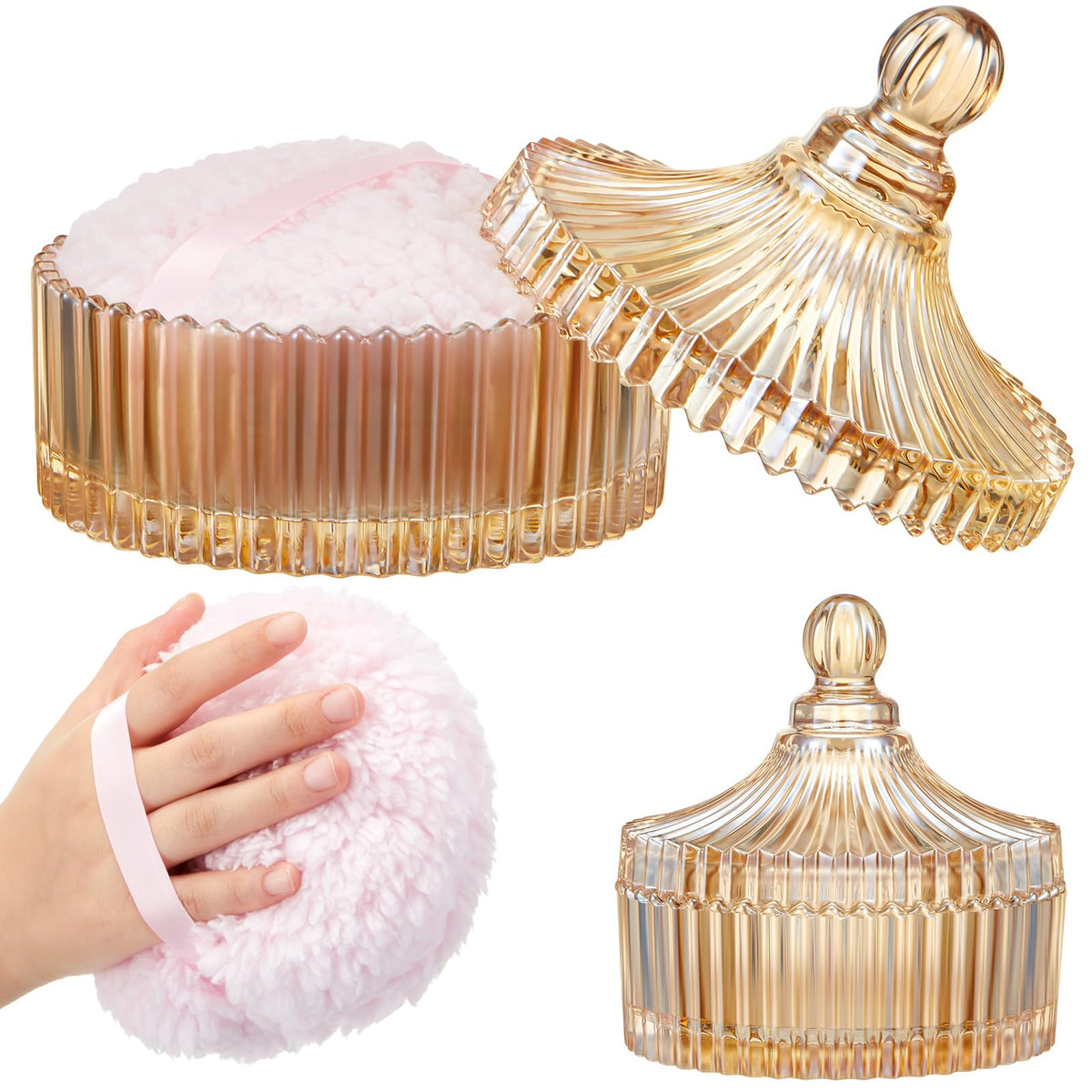 Tioncy amber dusting puff for smooth, even application