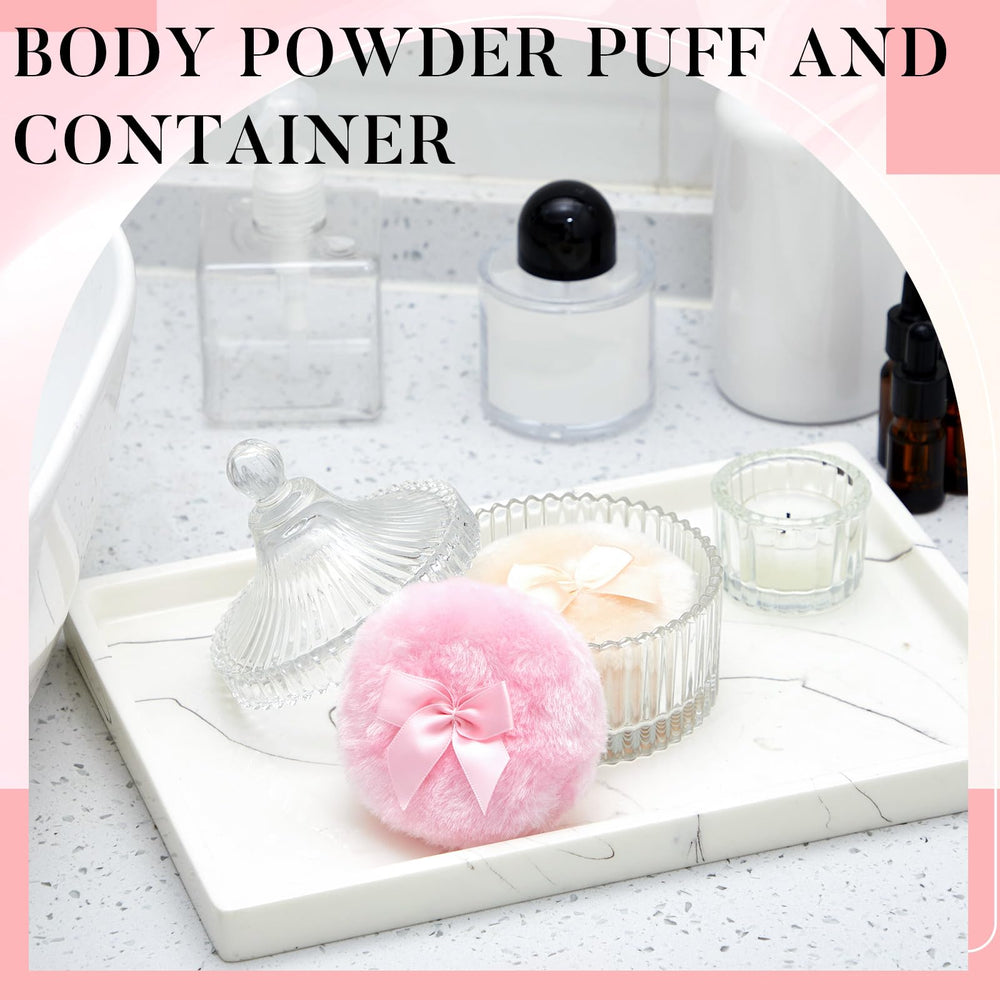 Tioncy crystal glass puff container showcases elegant storage for loose powder.