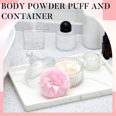 Tioncy crystal glass puff container showcases elegant storage for loose powder.