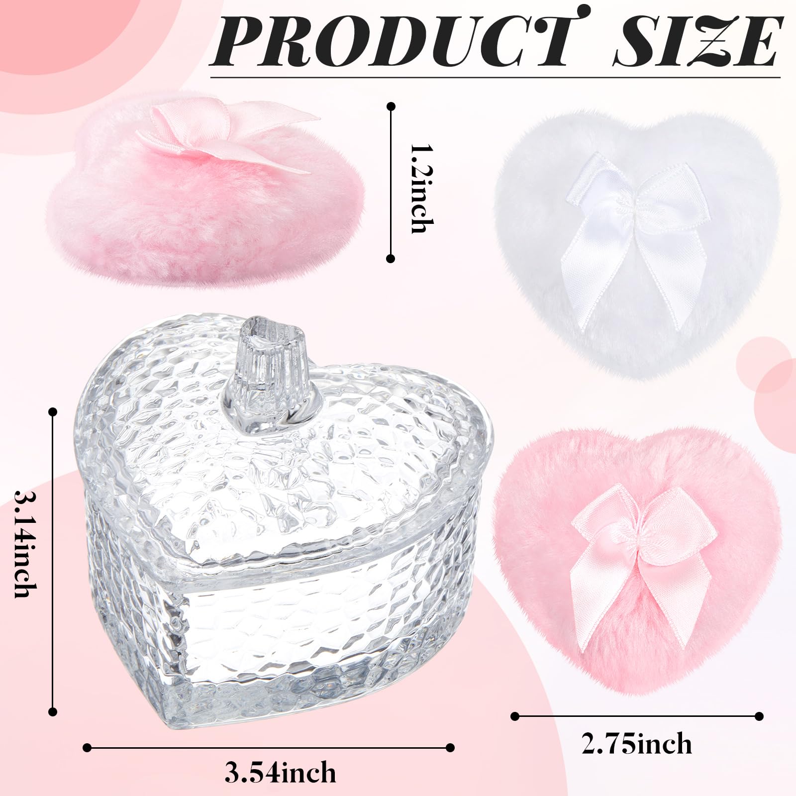 Tioncy crystal puff jar with lid shows clear glass storage